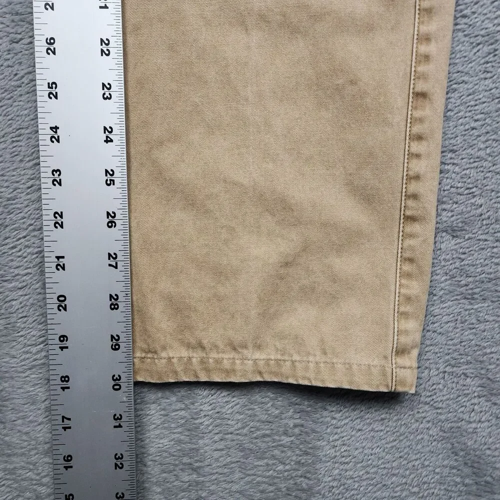 Peter Millar Mens Pima Cotton Pants Tan Flat Front Straight Leg Size 33 Chinos